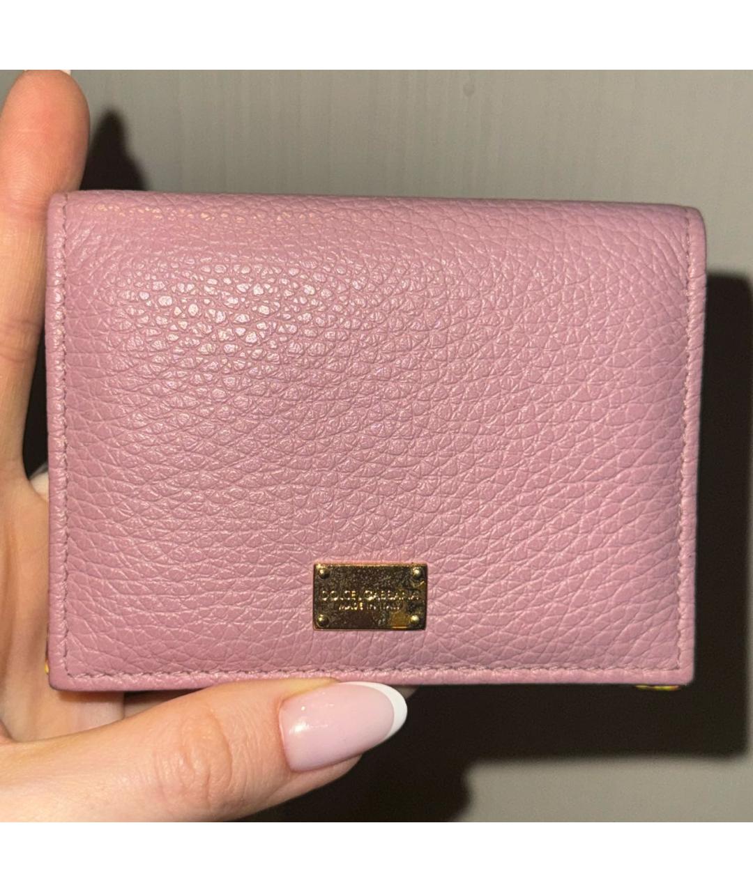 DOLCE&GABBANA Розовый кожаный кошелек, фото 6