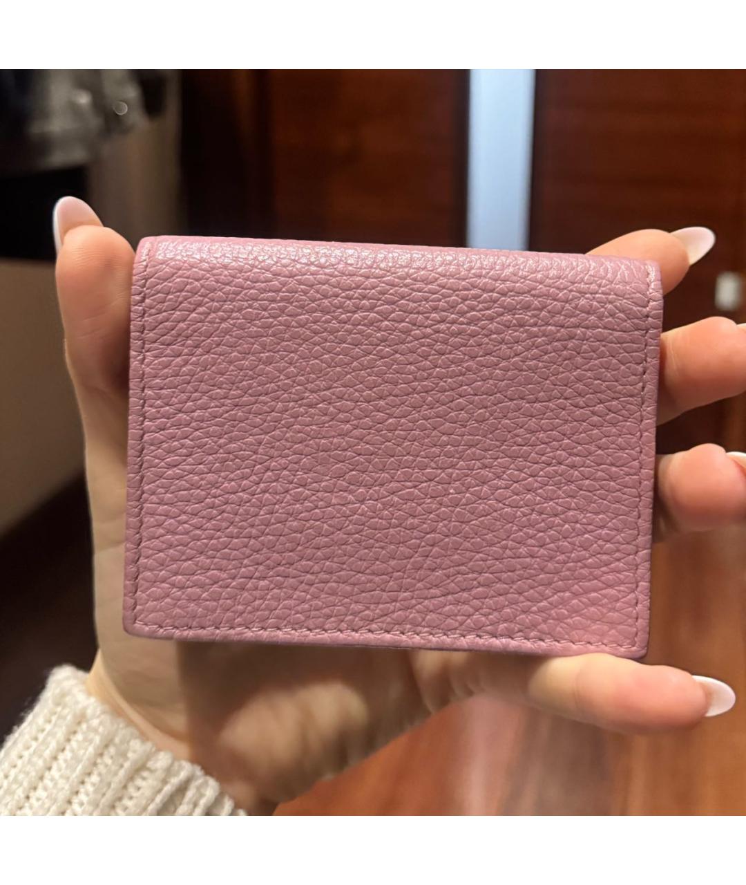 DOLCE&GABBANA Розовый кожаный кошелек, фото 3