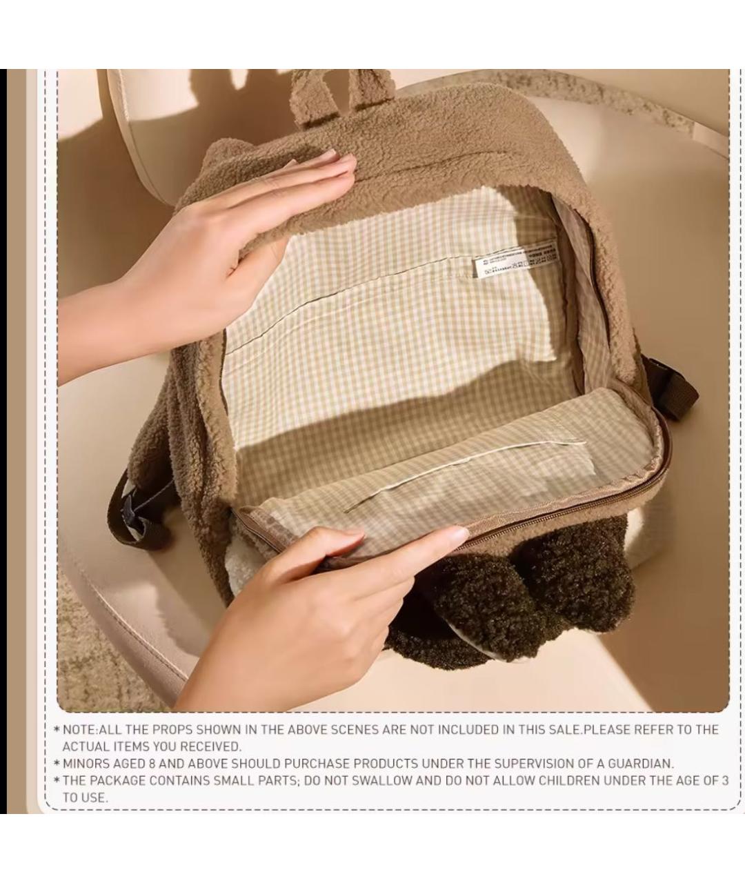 Labubu Коричневый тканевый рюкзак, фото 2