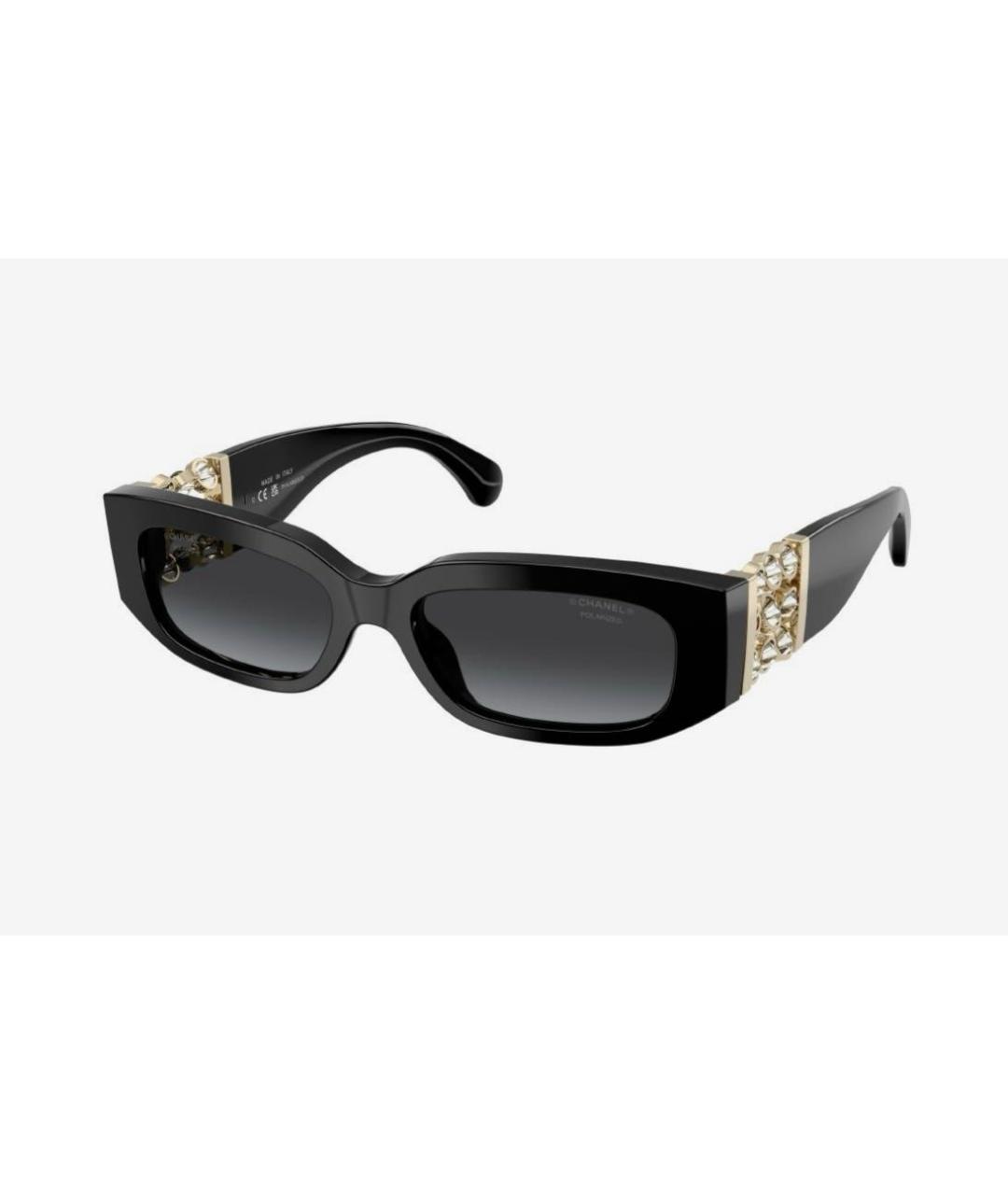 CHANEL Черные пластиковые солнцезащитные очки, фото 5