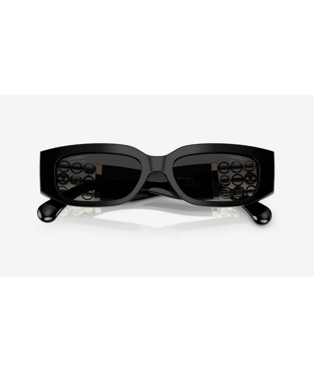 CHANEL Черные пластиковые солнцезащитные очки, фото 4