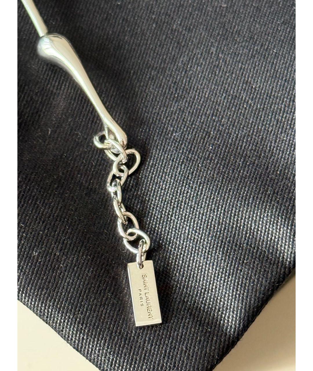 SAINT LAURENT Серебрянный латунный браслет, фото 3