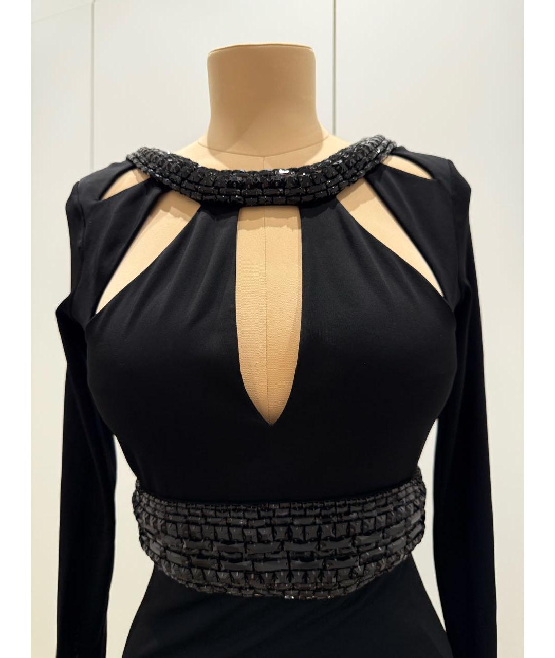 BALMAIN Черное вискозное вечернее платье, фото 4