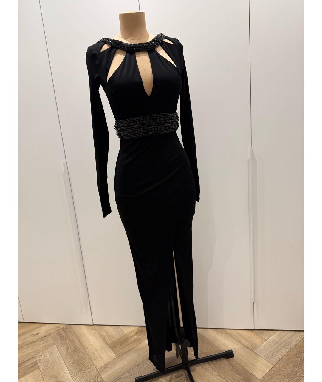 BALMAIN Черное вискозное вечернее платье, фото 5