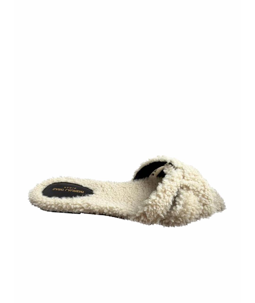 SAINT LAURENT Бежевые шлепанцы, фото 1