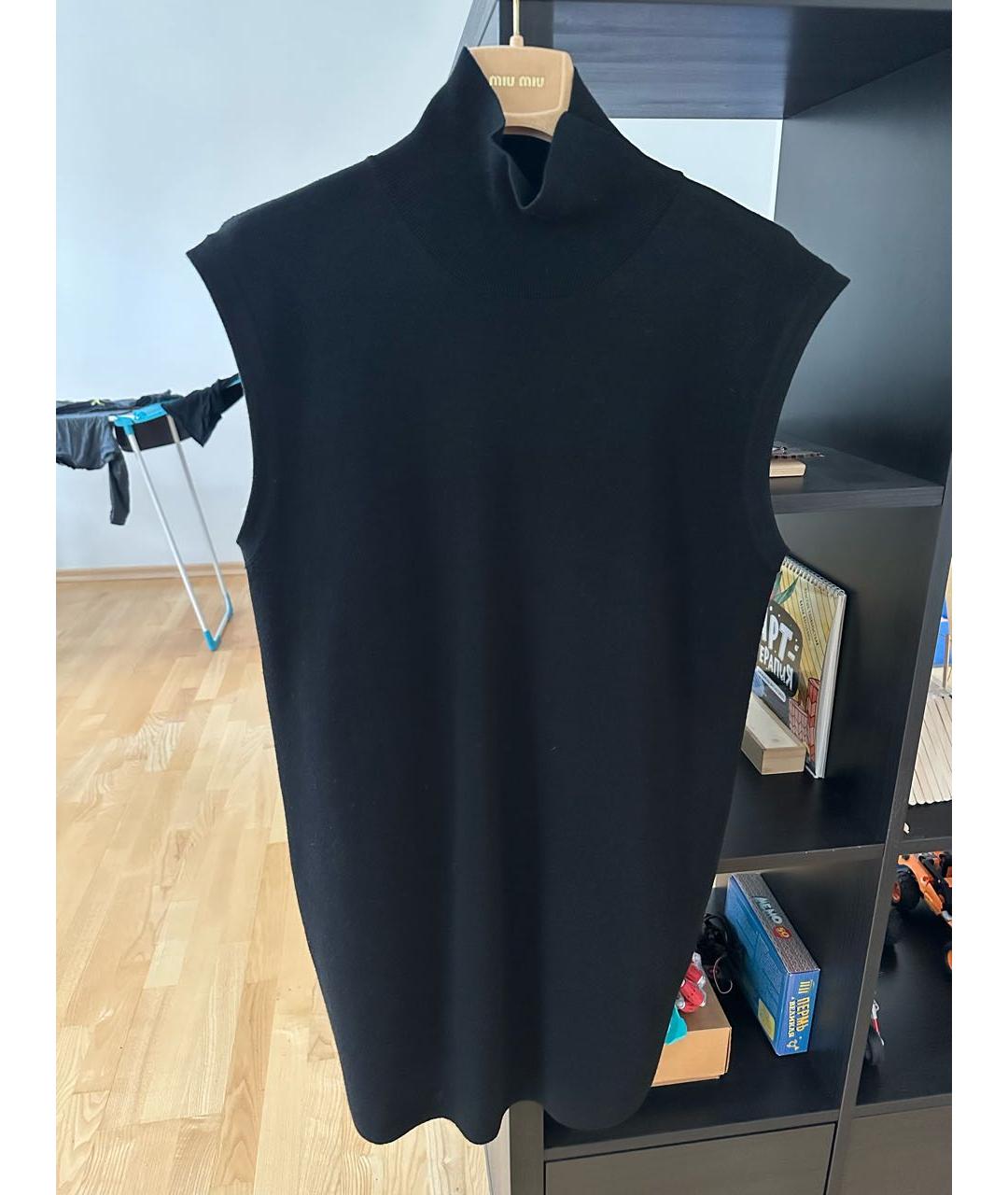 MAX MARA Черное шерстяное повседневное платье, фото 7