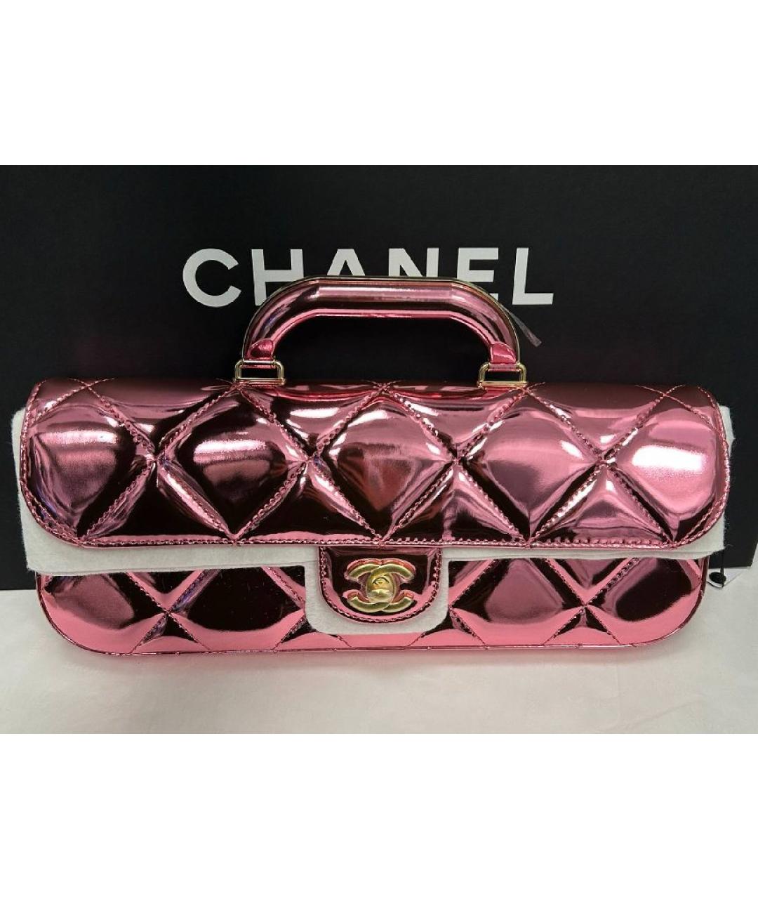 CHANEL Бордовая кожаная сумка с короткими ручками, фото 5