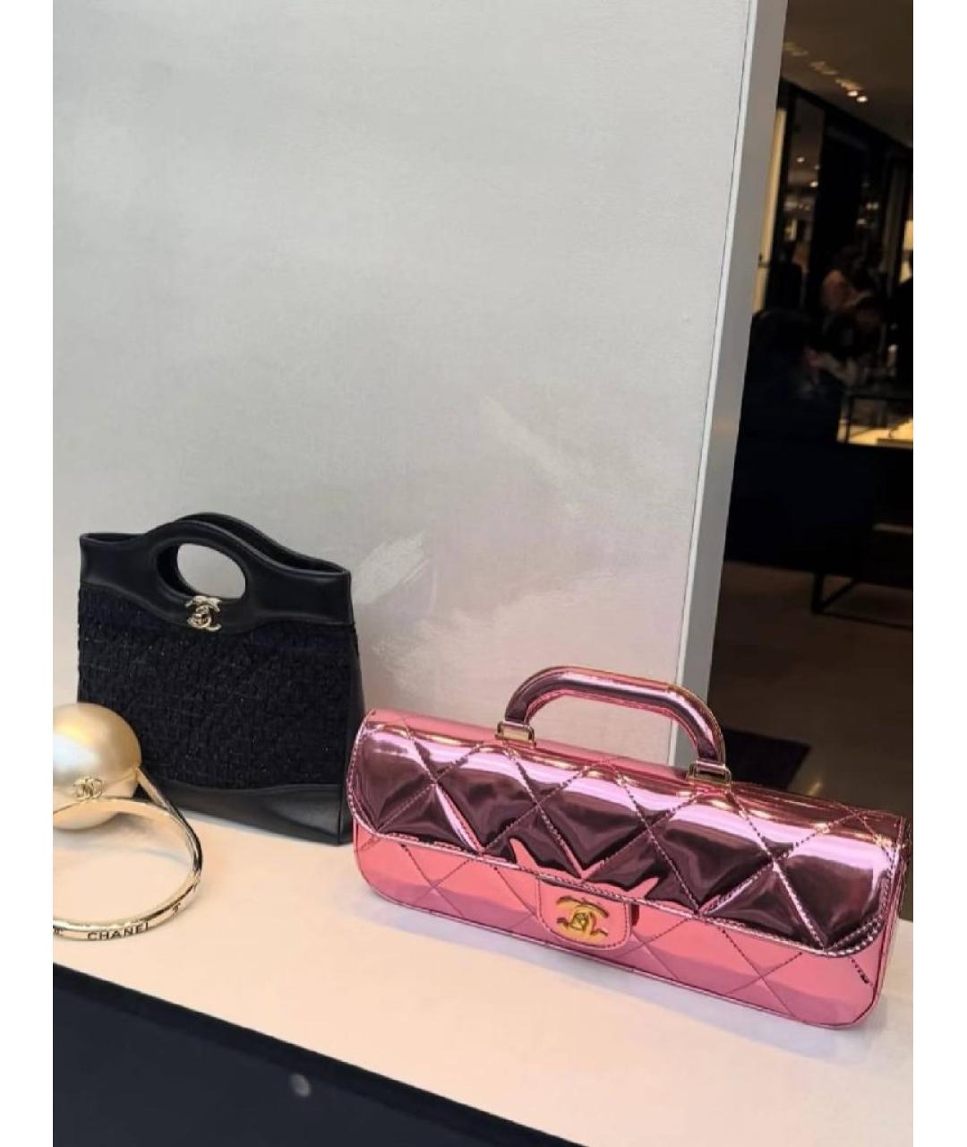 CHANEL Бордовая кожаная сумка с короткими ручками, фото 2