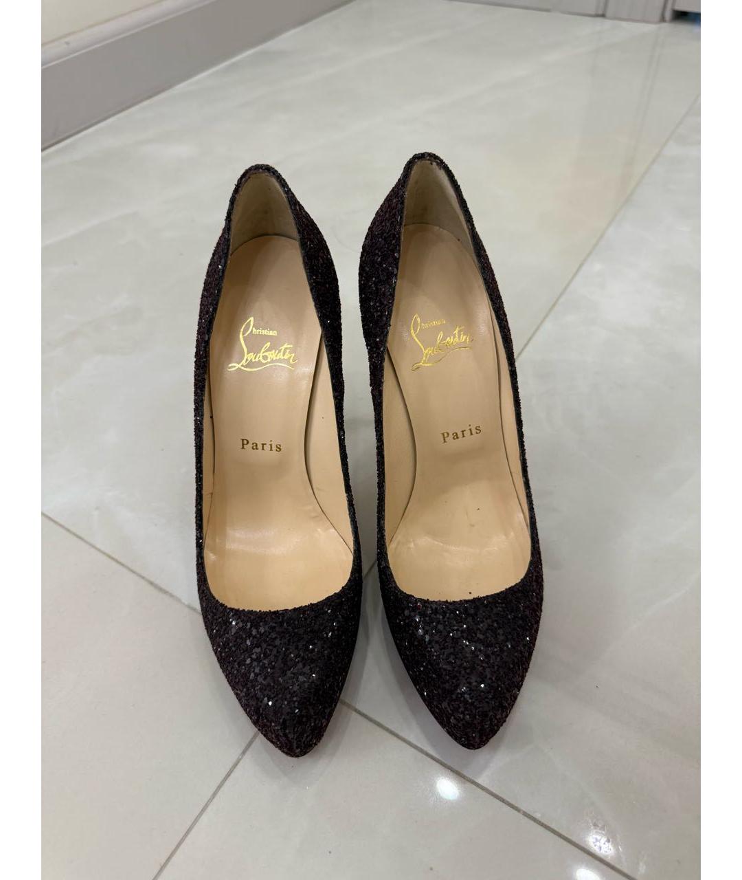 CHRISTIAN LOUBOUTIN Бордовые кожаные туфли, фото 2