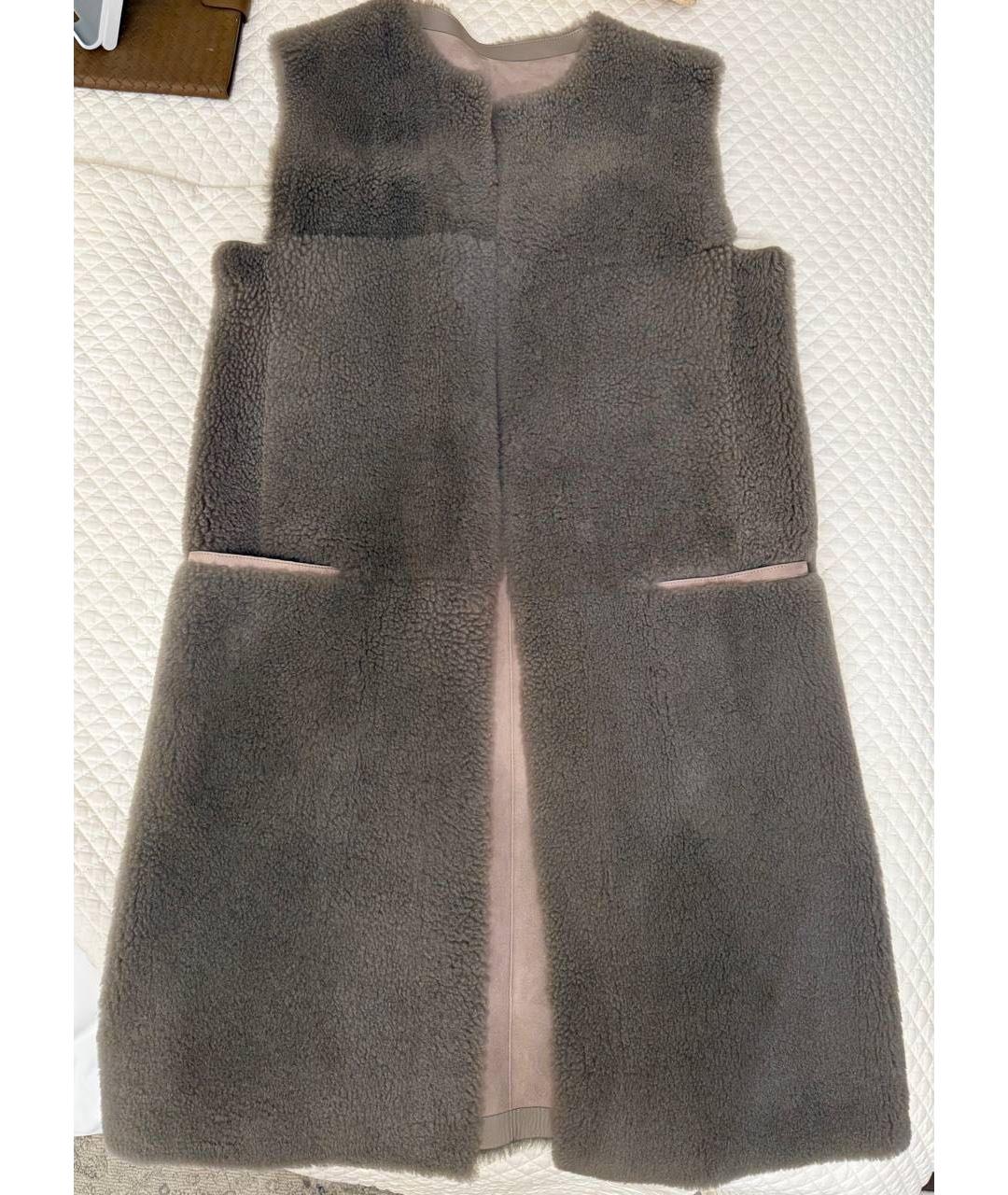 BOTTEGA VENETA Серый меховой жилет, фото 8