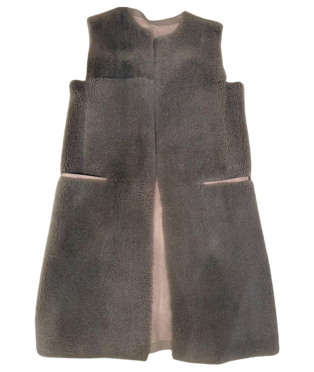 BOTTEGA VENETA Серый меховой жилет, фото 1