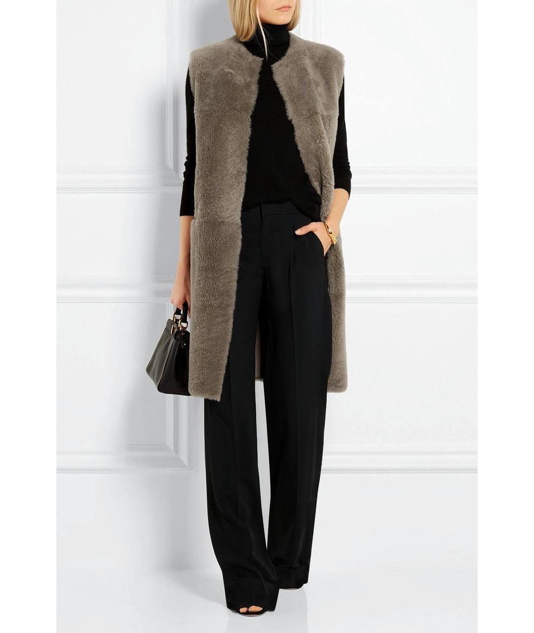 BOTTEGA VENETA Серый меховой жилет, фото 7