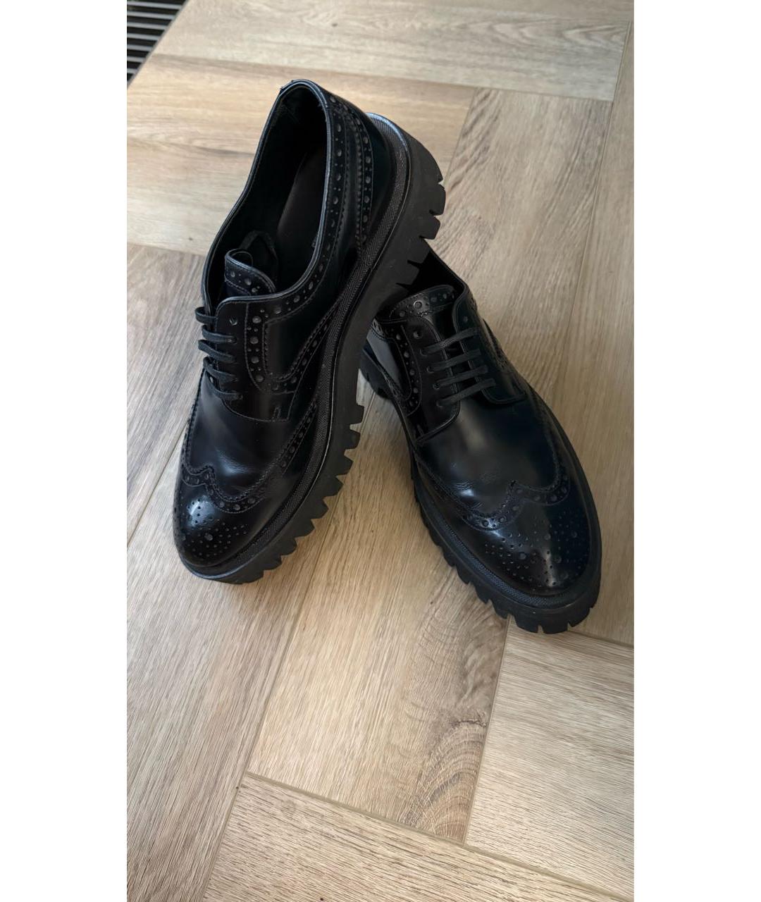 DOLCE&GABBANA Черные кожаные брогги и оксфорды, фото 4