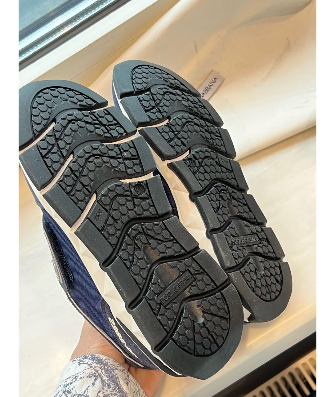 DOLCE&GABBANA Темно-синие замшевые кеды, фото 6