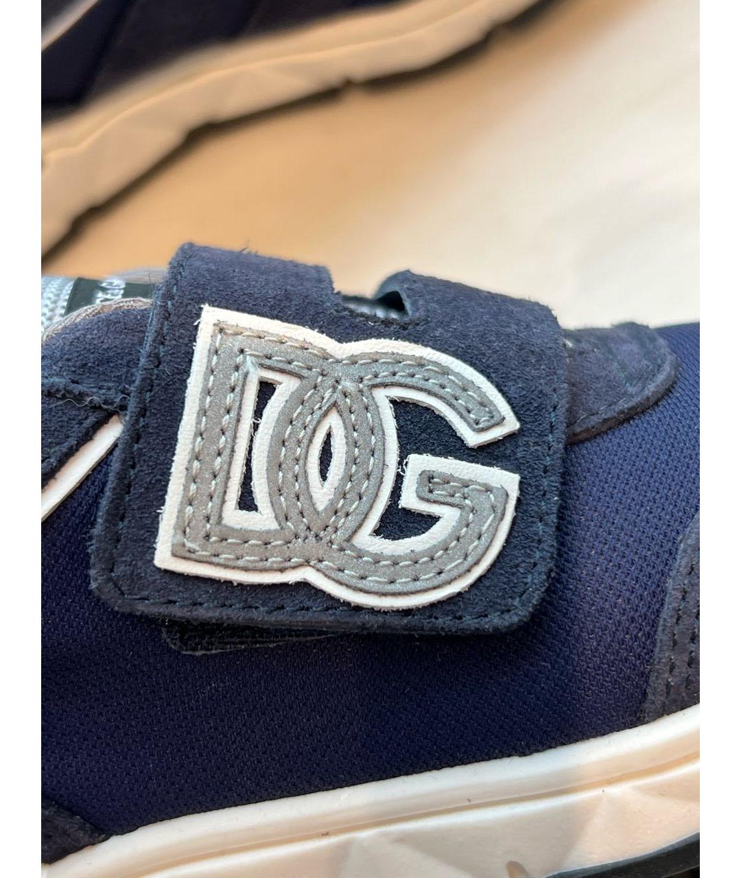 DOLCE&GABBANA Темно-синие замшевые кеды, фото 5