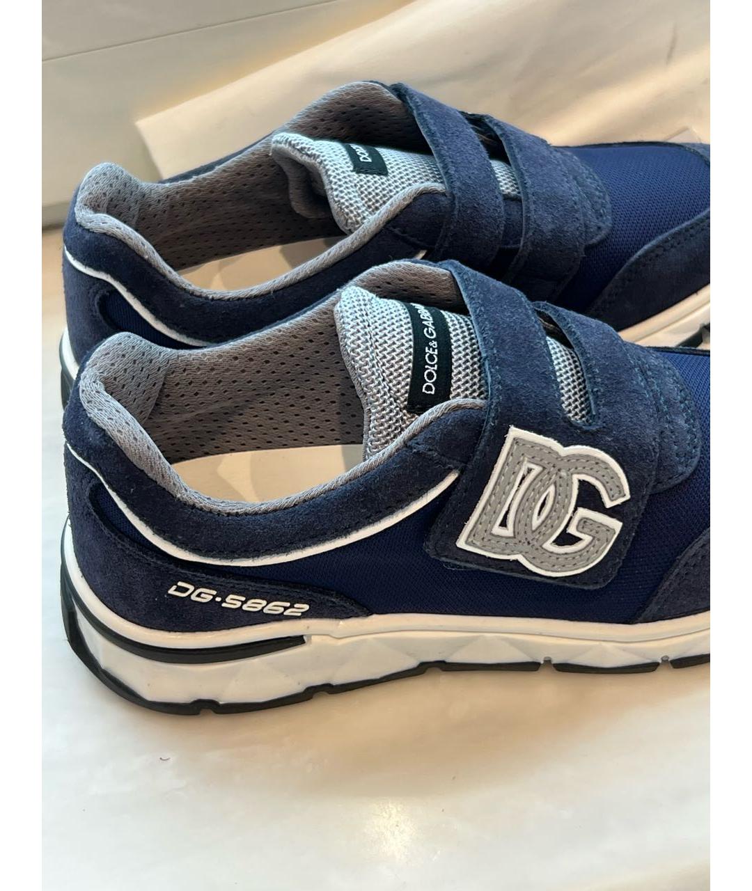 DOLCE&GABBANA Темно-синие замшевые кеды, фото 8