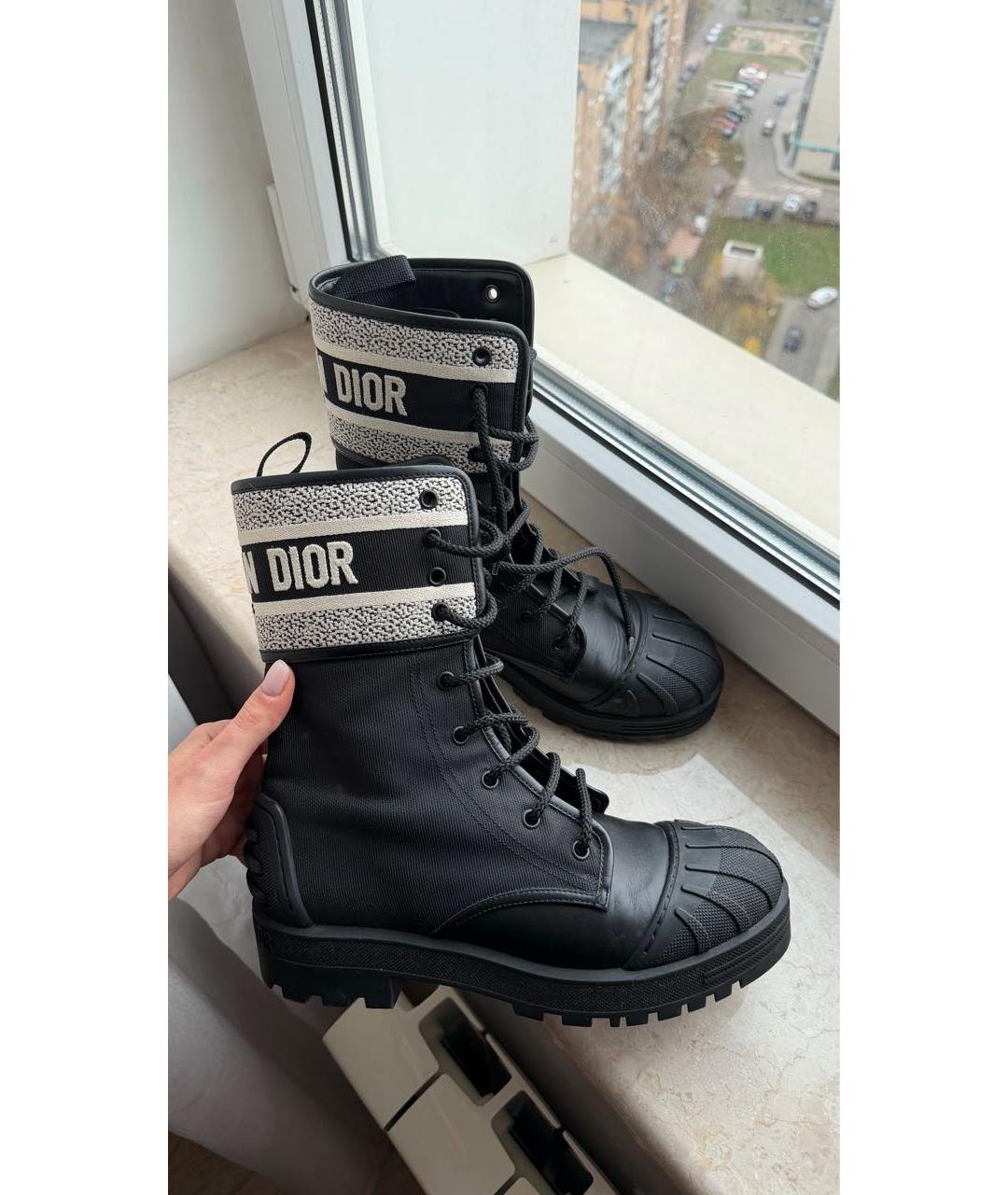 CHRISTIAN DIOR Черные кожаные ботинки, фото 4