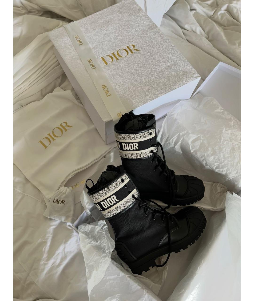 CHRISTIAN DIOR Черные кожаные ботинки, фото 2