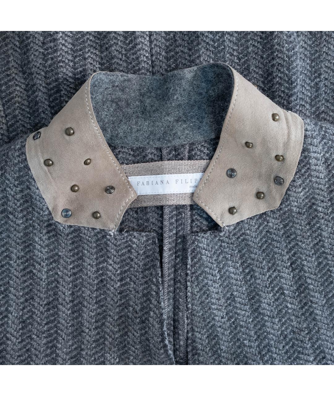 FABIANA FILIPPI Серый шерстяной жакет/пиджак, фото 3