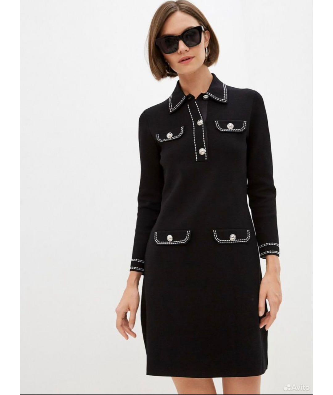 MICHAEL KORS Черное вискозное повседневное платье, фото 5