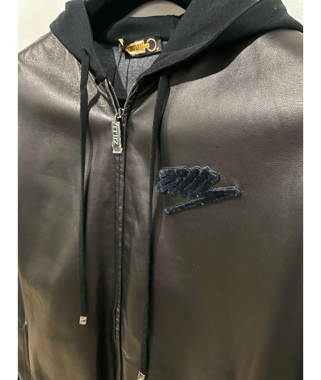 ZILLI Черная кожаная куртка, фото 4