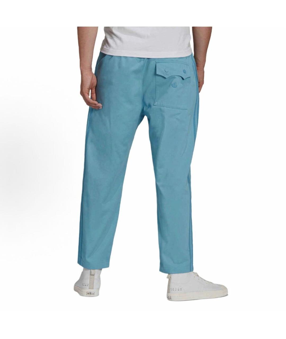 ADIDAS Голубые хлопковые повседневные брюки, фото 2