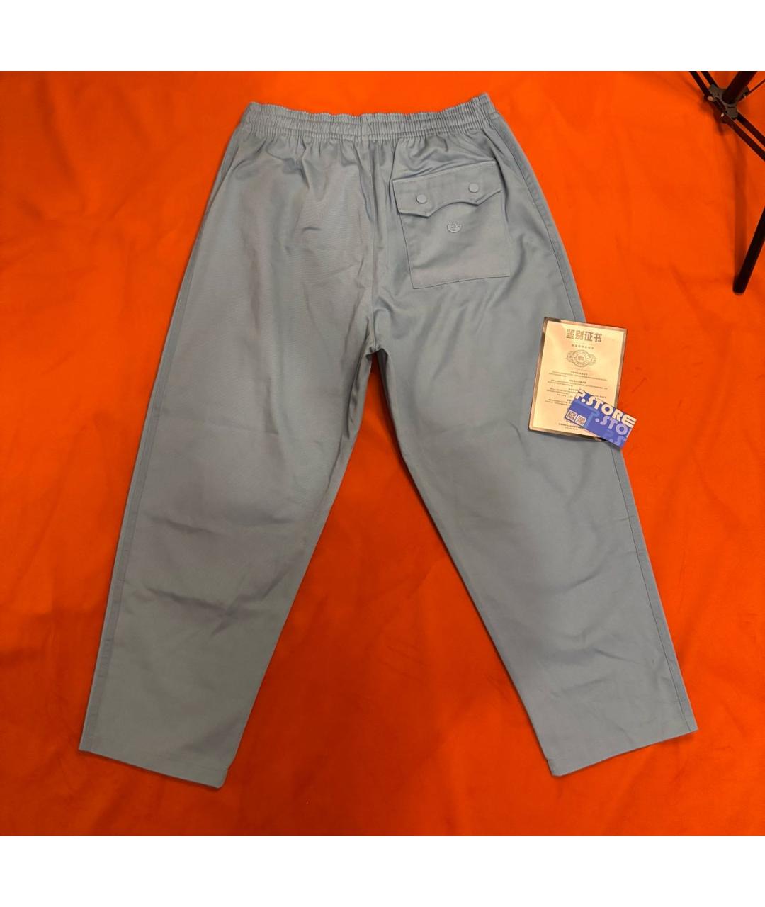 ADIDAS Голубые хлопковые повседневные брюки, фото 4