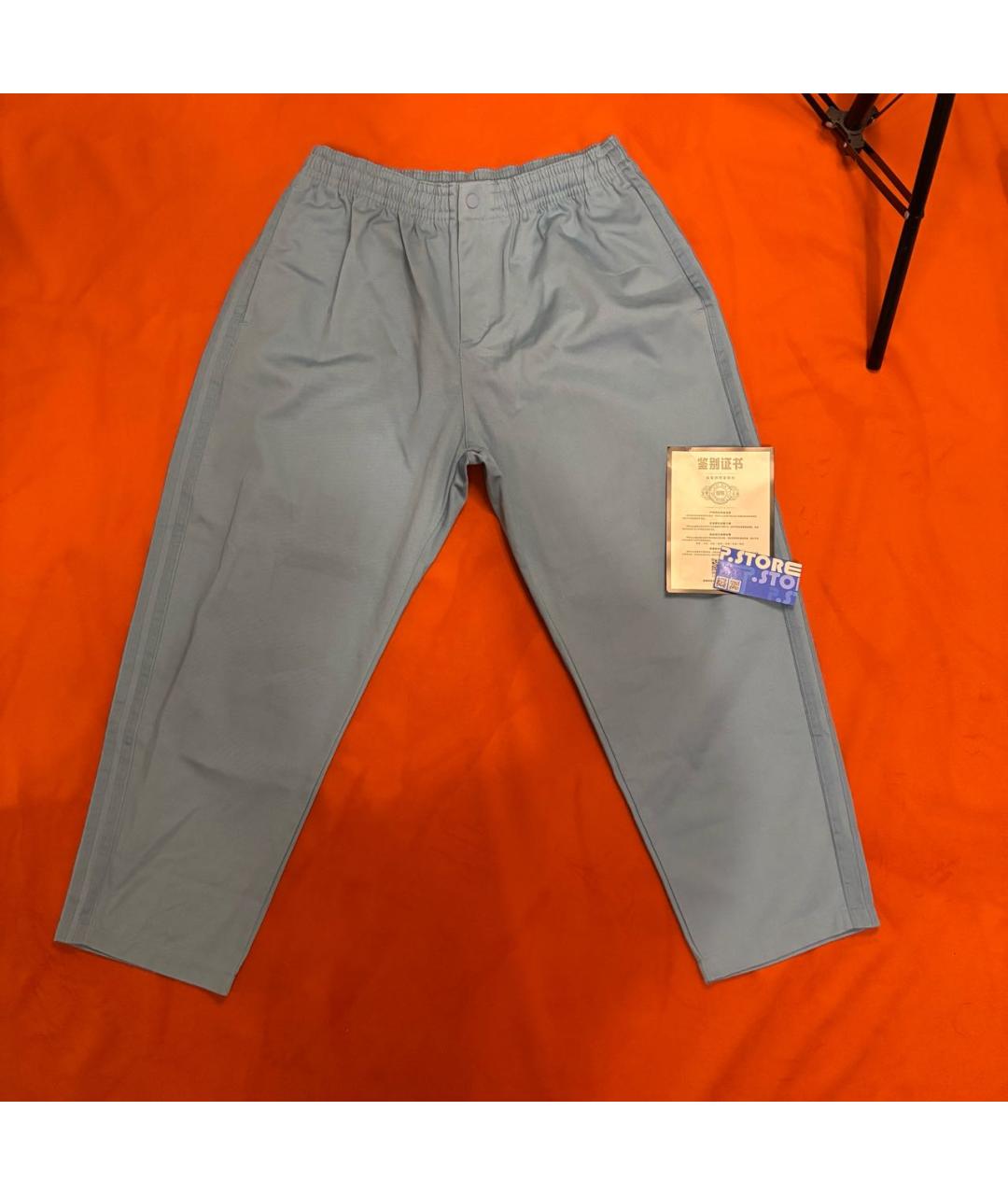 ADIDAS Голубые хлопковые повседневные брюки, фото 3