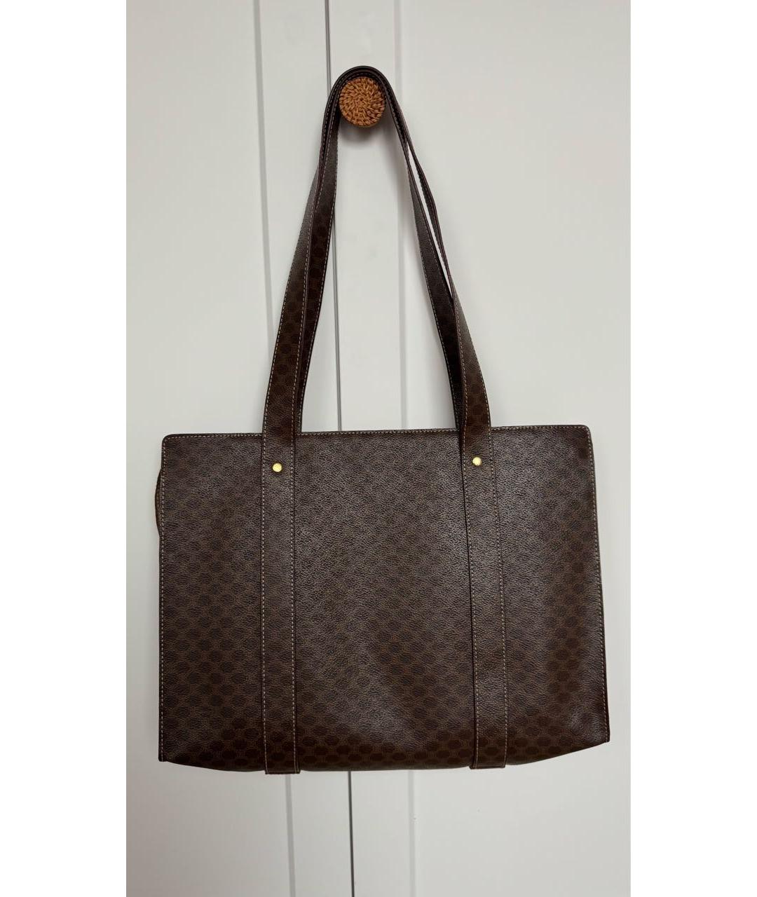 CELINE Коричневая кожаная сумка тоут, фото 2