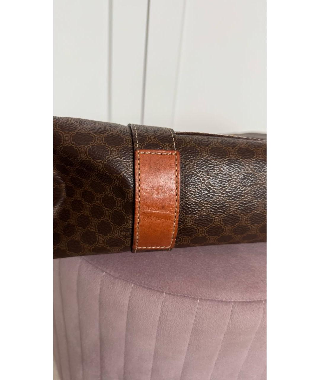 CELINE Коричневая кожаная сумка тоут, фото 6