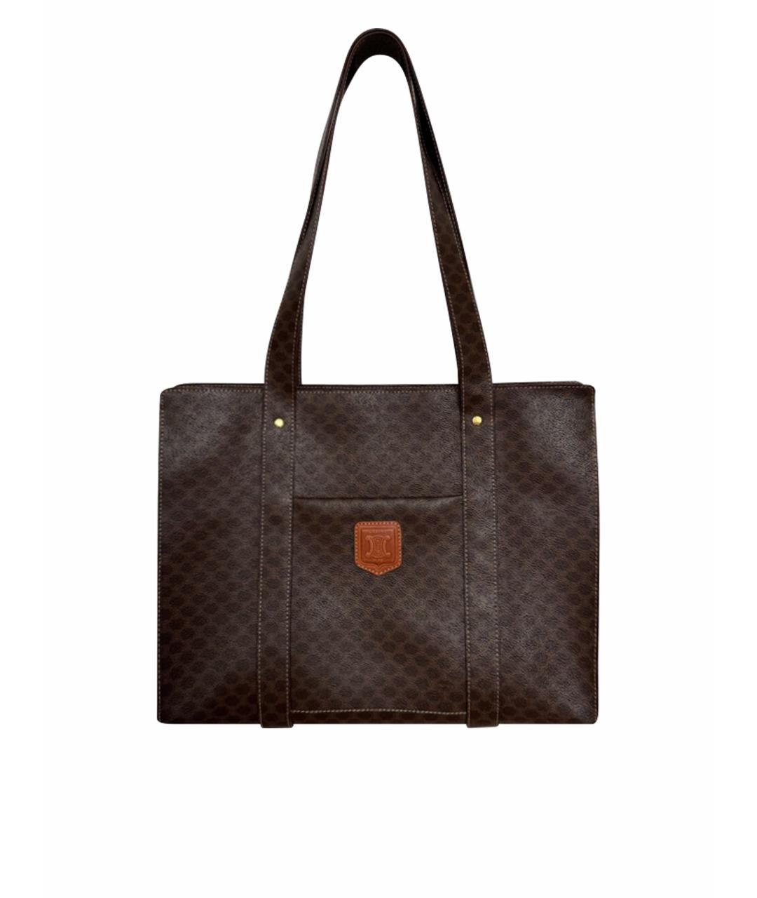 CELINE Коричневая кожаная сумка тоут, фото 1