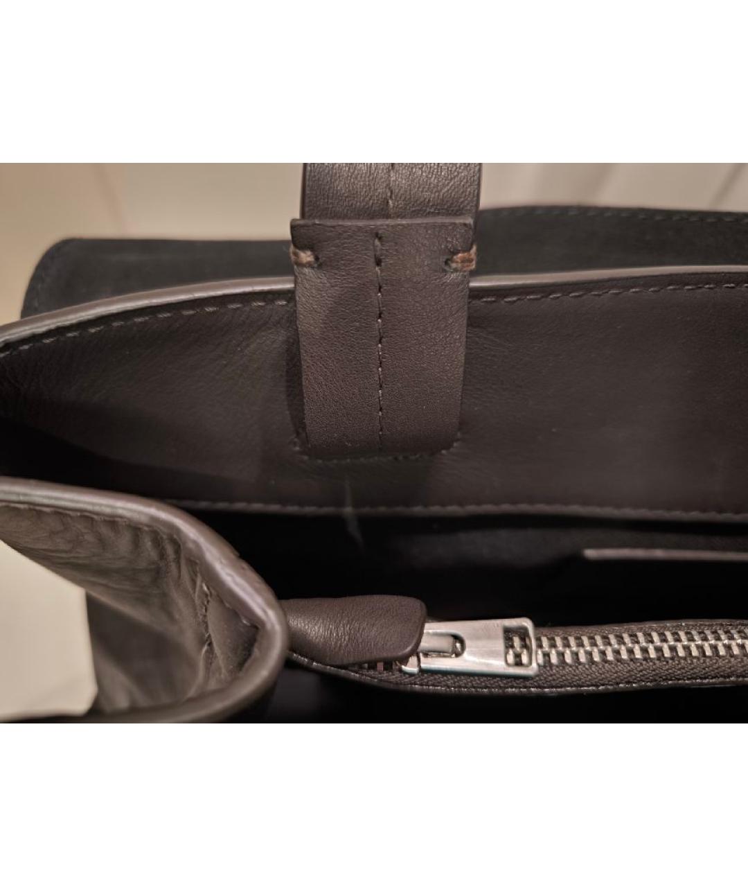 COS Коричневая кожаная сумка тоут, фото 6