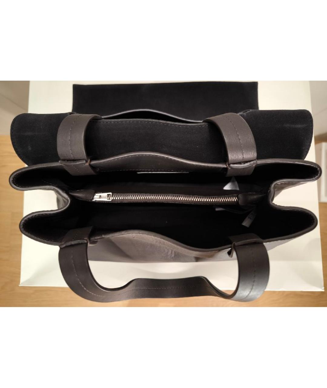 COS Коричневая кожаная сумка тоут, фото 3