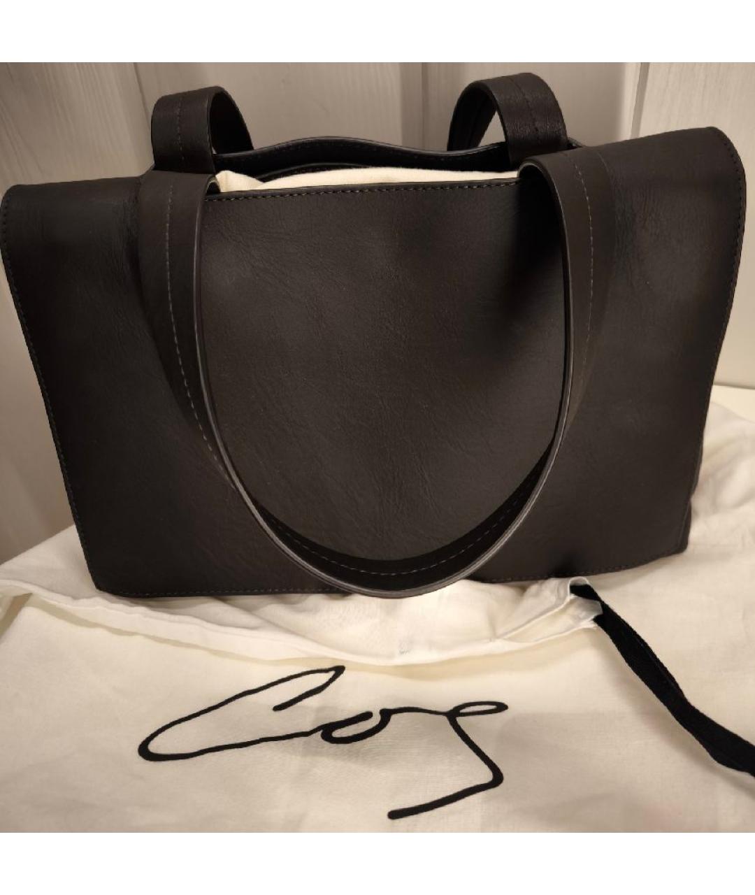 COS Коричневая кожаная сумка тоут, фото 4