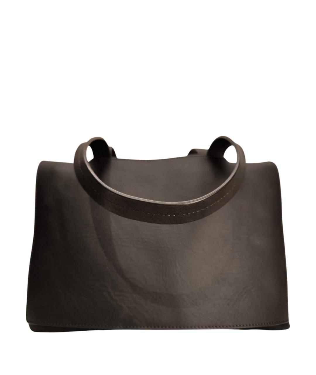 COS Коричневая кожаная сумка тоут, фото 10