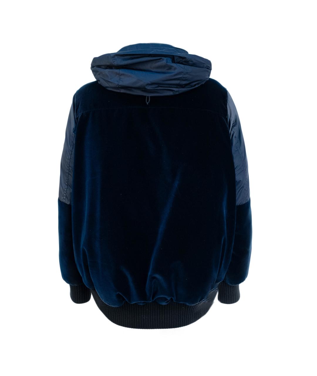 MONCLER Темно-синий полиамидовый пуховик, фото 2