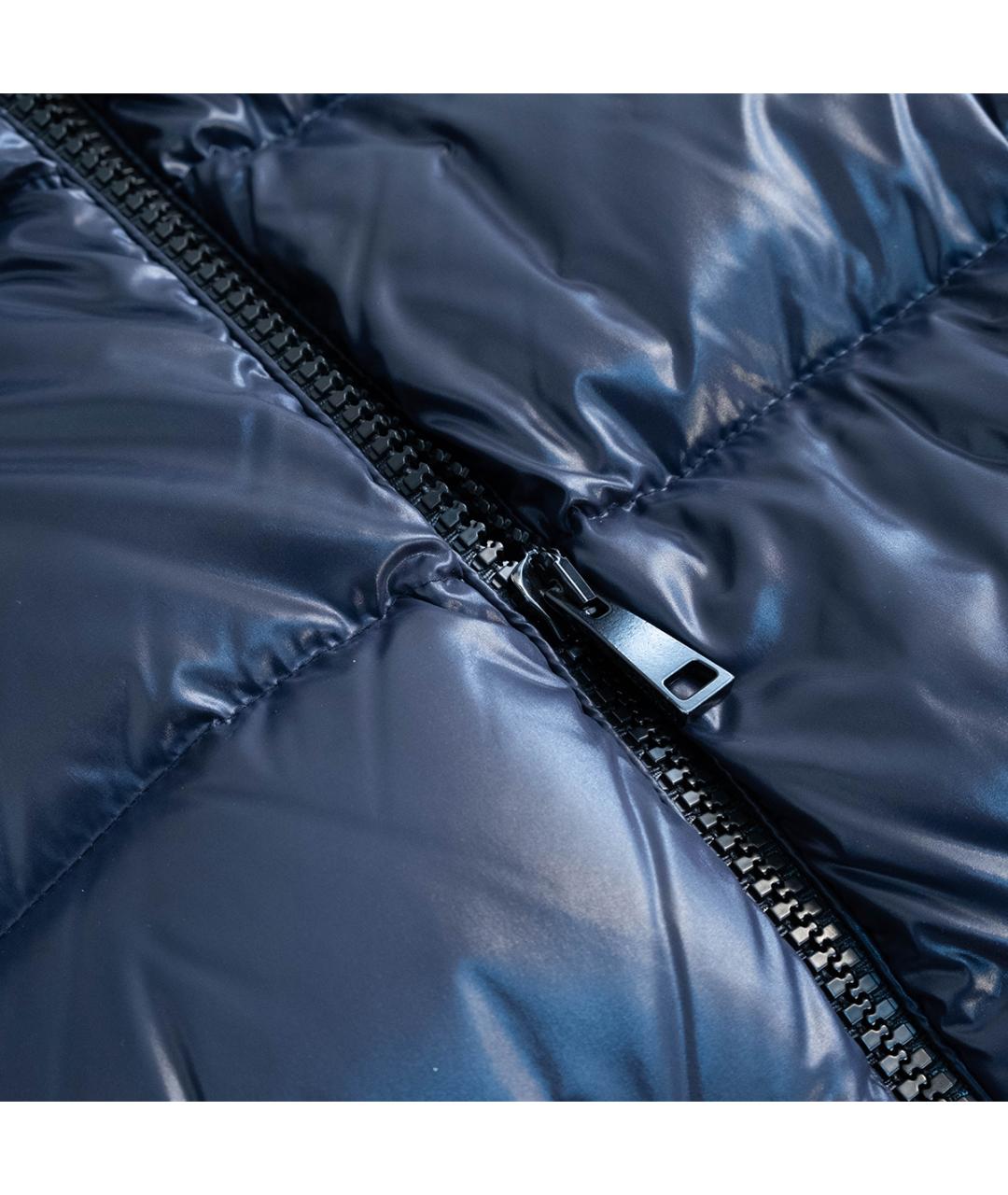 MONCLER Темно-синий полиамидовый пуховик, фото 4