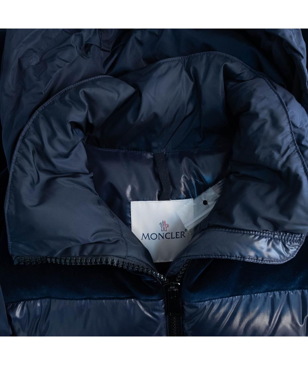 MONCLER Темно-синий полиамидовый пуховик, фото 3