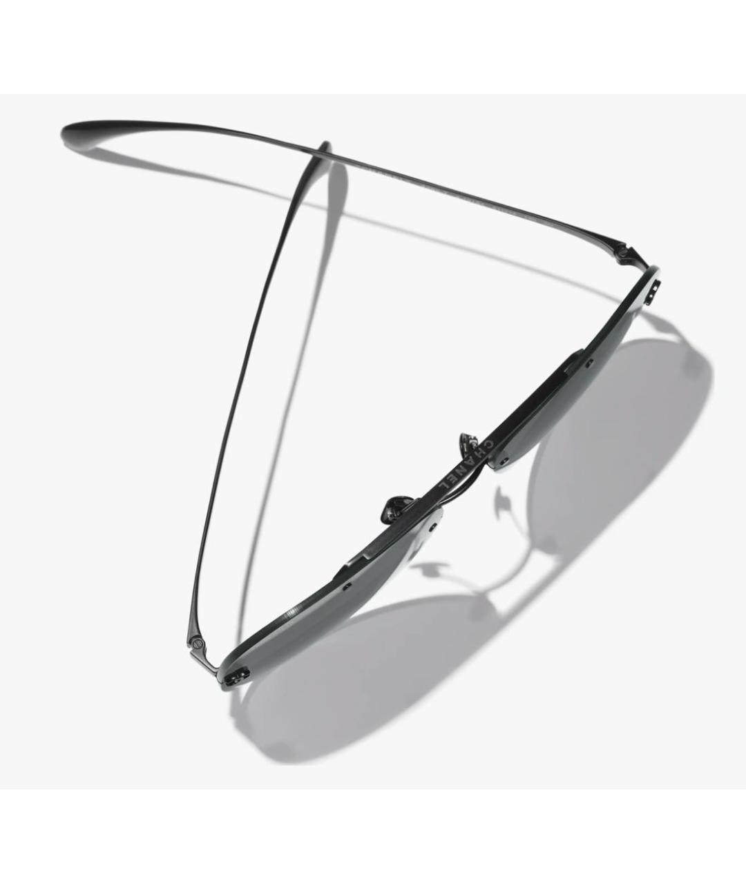 CHANEL Черные металлические солнцезащитные очки, фото 2