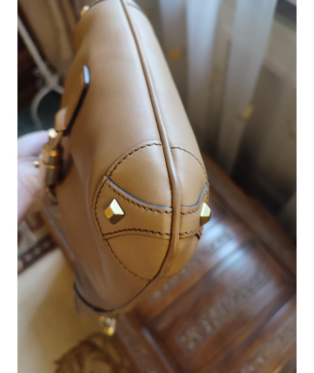 GUCCI Бежевая кожаная сумка через плечо, фото 3