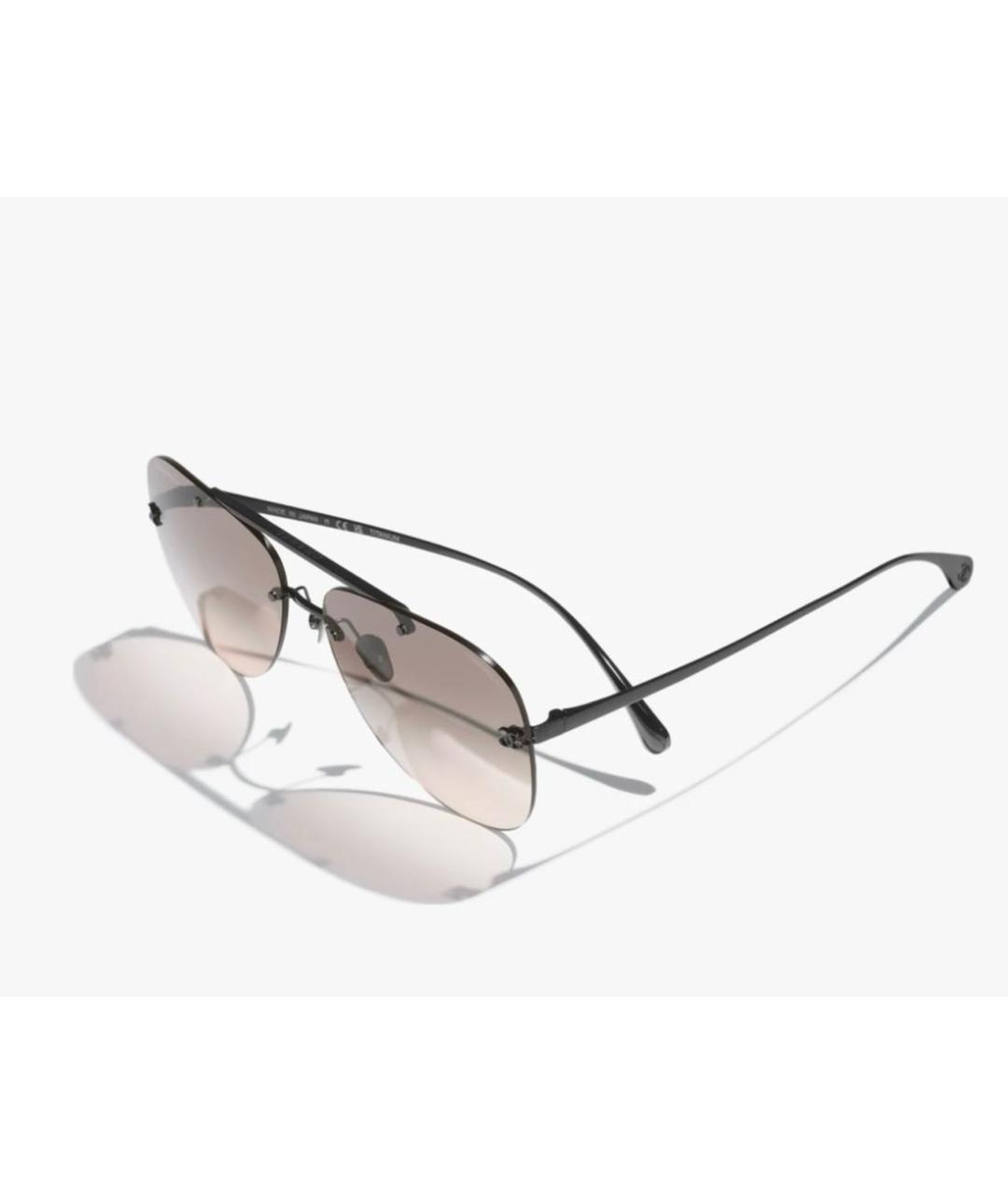 CHANEL Черные металлические солнцезащитные очки, фото 2