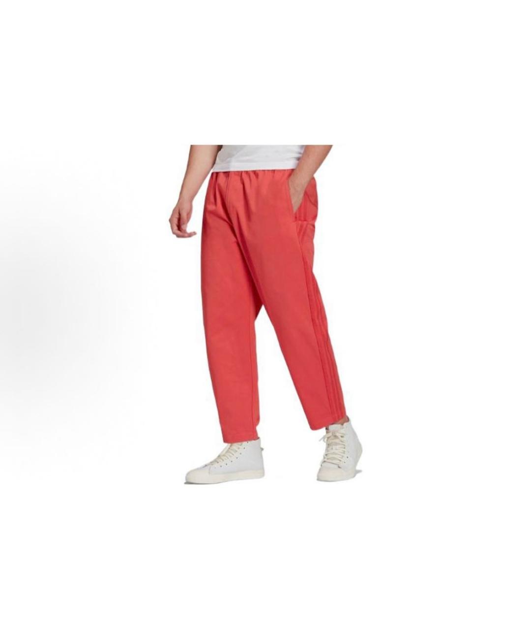 ADIDAS Красные хлопковые повседневные брюки, фото 1