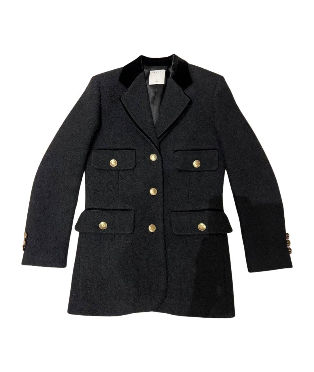 SANDRO Черный хлопковый жакет/пиджак, фото 1