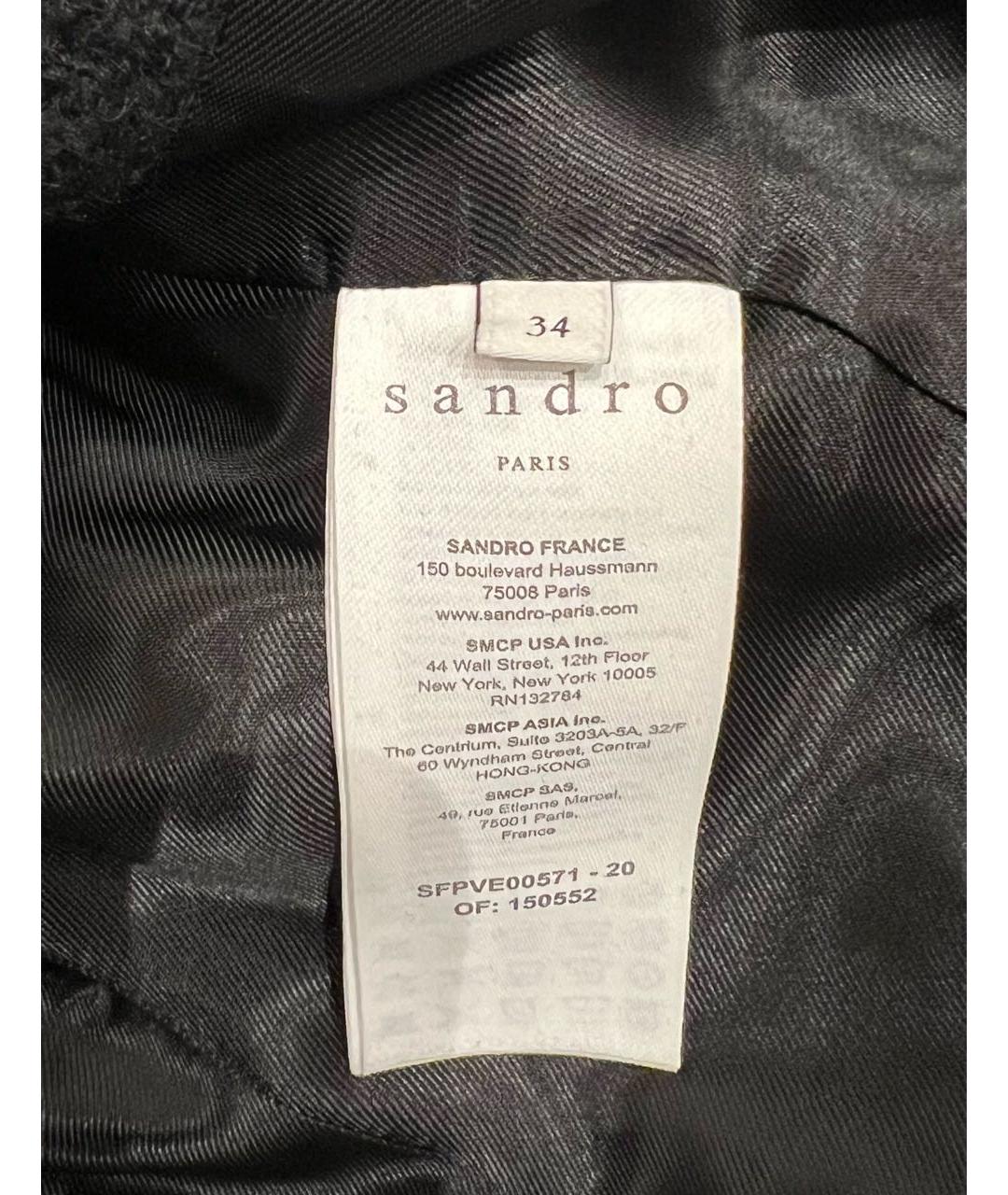 SANDRO Черный хлопковый жакет/пиджак, фото 5