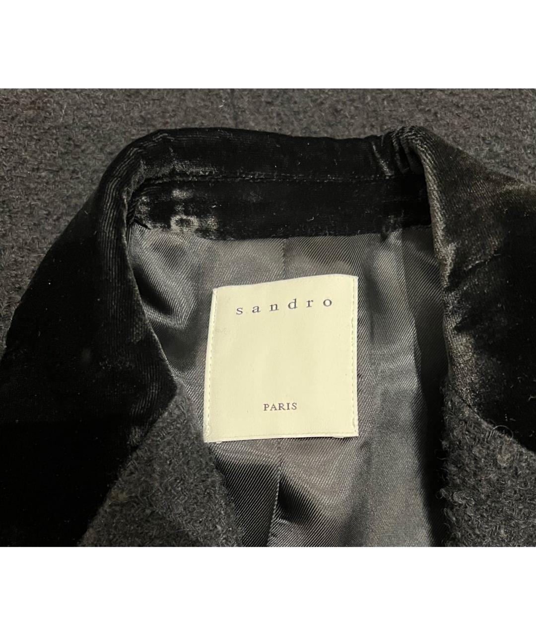 SANDRO Черный хлопковый жакет/пиджак, фото 3
