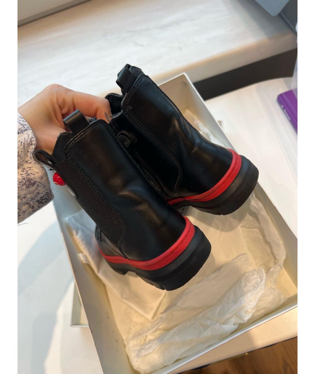 DOLCE&GABBANA Черные кожаные ботинки, фото 4