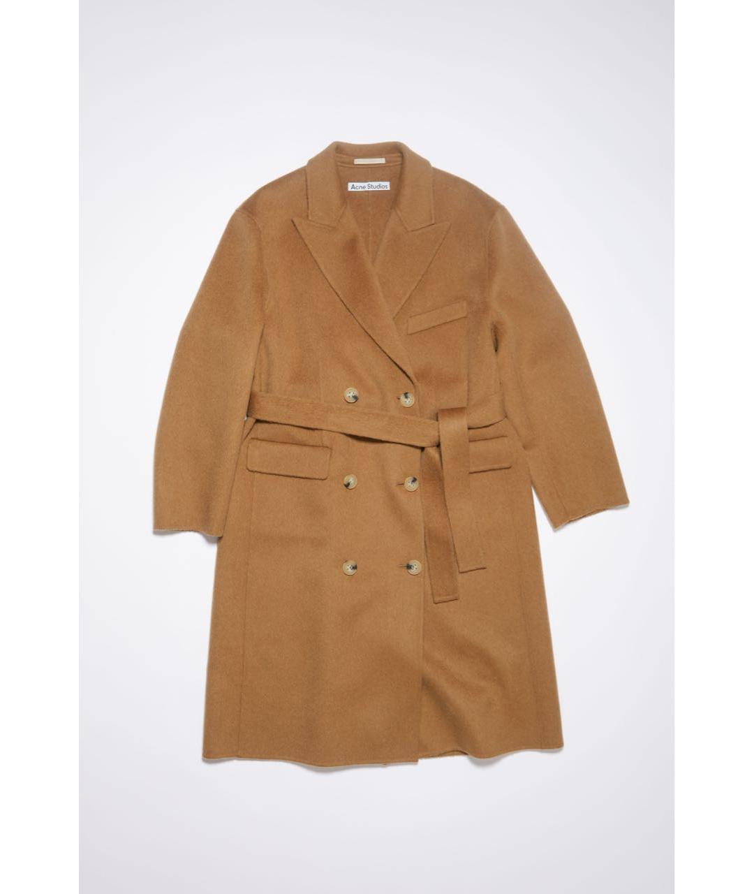ACNE STUDIOS Коричневое шерстяное пальто, фото 9