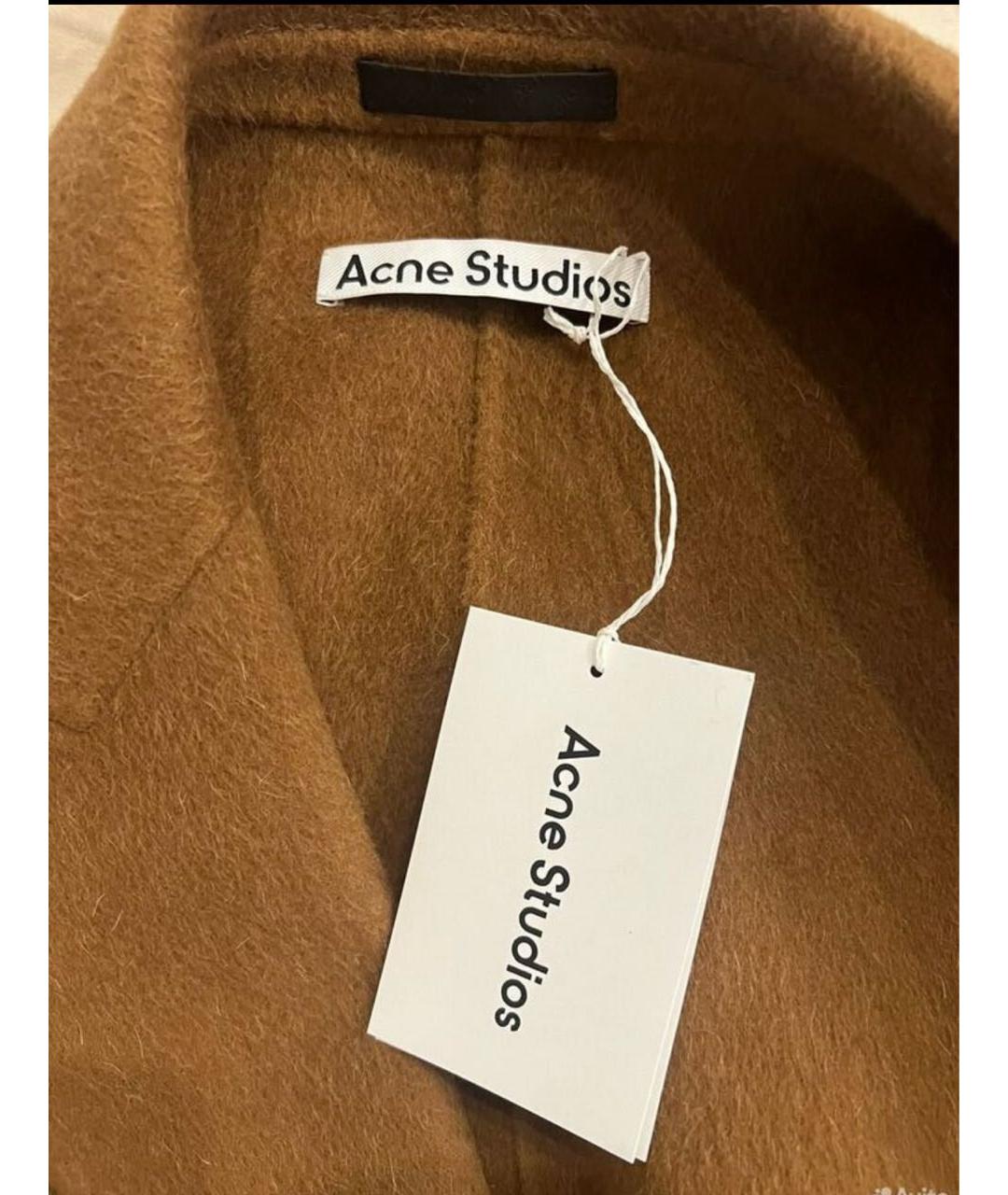 ACNE STUDIOS Коричневое шерстяное пальто, фото 7