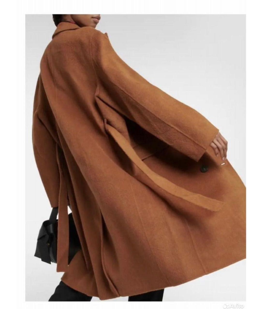 ACNE STUDIOS Коричневое шерстяное пальто, фото 5