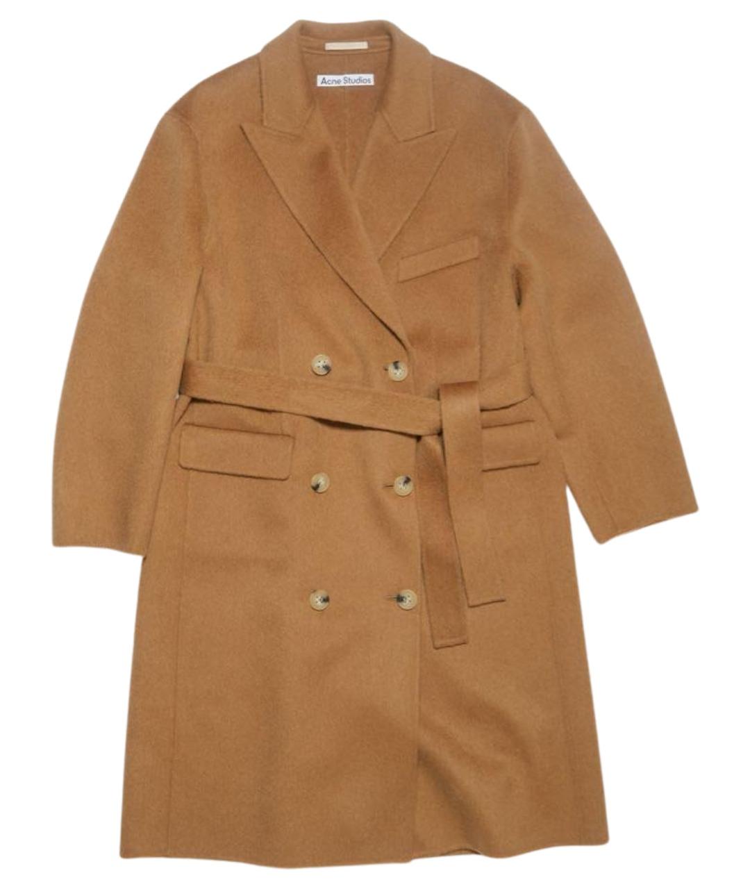 ACNE STUDIOS Коричневое шерстяное пальто, фото 1